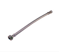 TWO 12" Flexible Connector for Faucet - Stainless Steel