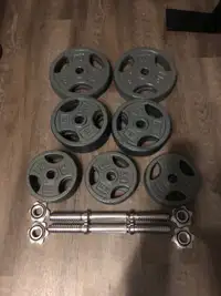110lb worth of weights - adjustable dbs 