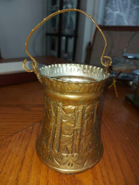 Antique Persian repousse Copper 6" mini bucket - Ancient King De