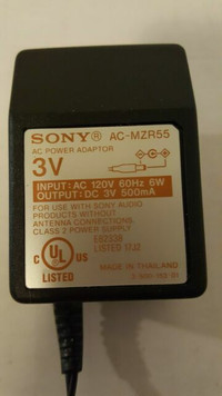 Sony Genuine AC Power Adapter AC-MZR55 3VDC 500mA