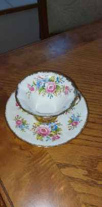 Gorgeous vintage English bone china cup with saucer