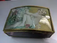 Vintage Thomas Cathey Artwork Cherub Gold Trinket Jewelry box