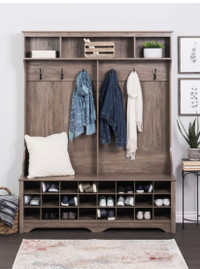 Mudroom storage coat tree 