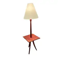Teak Floor Lamp w/Built-in Table - MCM- Danish