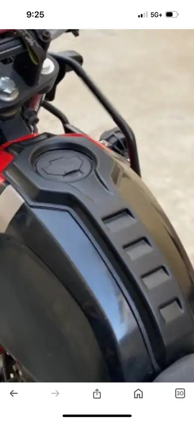 - tire hugger - front mudguards extension -tank protector pad -free side bag -all brand new parts