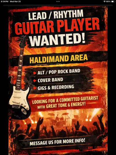 If you're on the hunt for an alt/pop rock band located in the Haldimand area, then look no further....