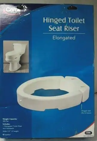 NEW Carex Health Brands Elongated Hinged Toilet Seat Riser,25.00, View more