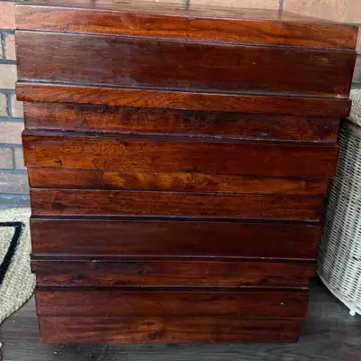 West Elm Two Stria Nightstands - Honey colour, View more