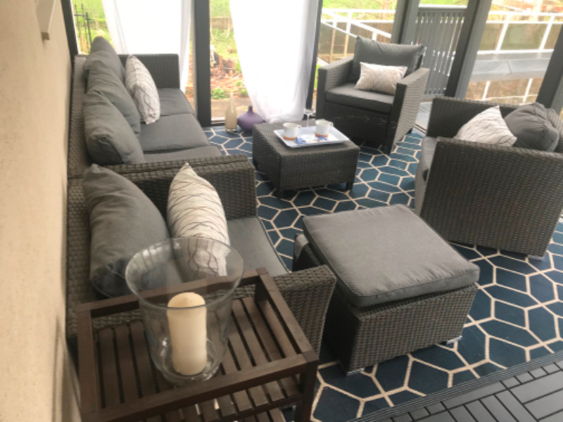 Rattan patio furniture set, dark gray, sold separately Patio & Garden