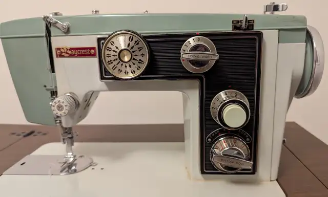 Vintage Sewing Machine, Table & bench62863737354755121