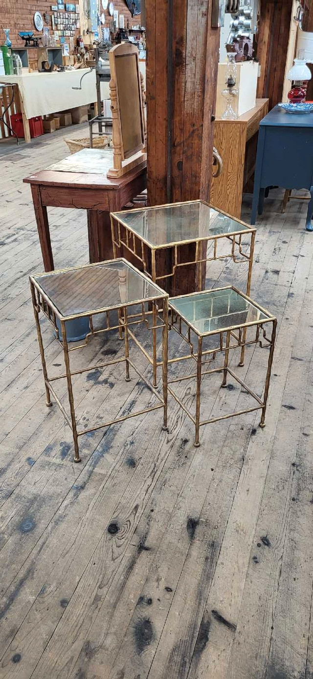 Set of Matching Gold &amp; Mirror Tables (3 total) in Other Tables in Trenton