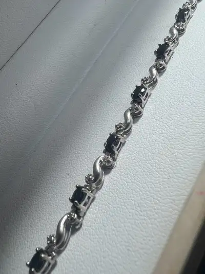 10 k sapphire and diamonds bracelet, View more