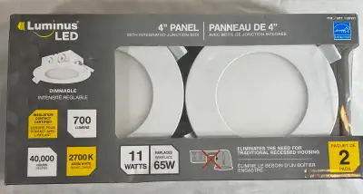 Luminus 4” LED Recessed Slim Pot Light 2-Pack 11 Watts New, View more