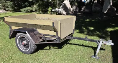 Small utility trailer, good mechanical condition, lights all work. Would make a great little offroad...
