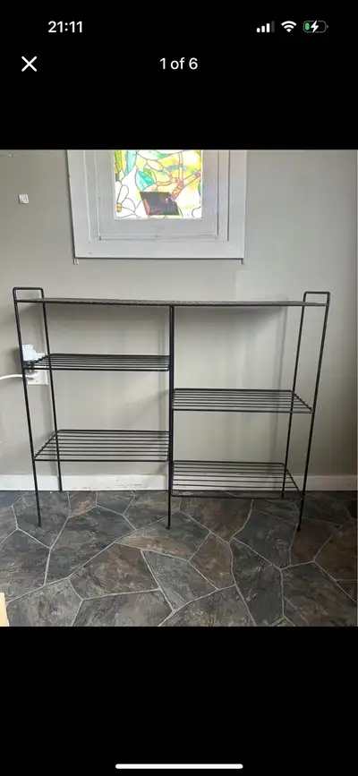 Mid-Century Modern Metal Bookshelf / Record Shelf, View more