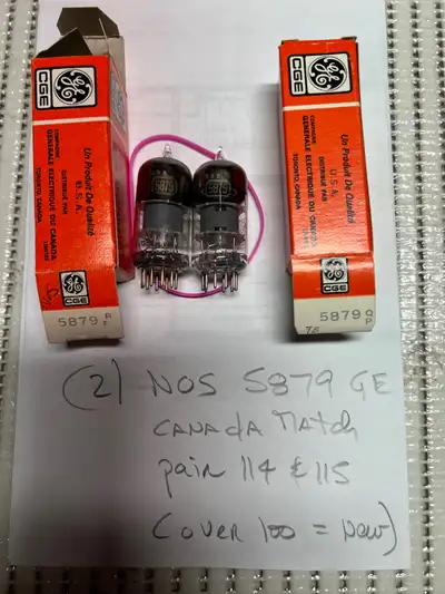 Tubes no 5879 NOS GE Match pair (2), View more