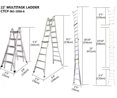 Mastercraft Grade 1A Aluminum Multi-Task Ladder, 21-ft, 300-lb - $300 or best offer (OBO) Retails fo...