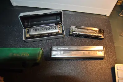 Vintage German M.HOHNER 3 pc Harmonica, View more