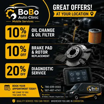  SPECIAL JUNE OFFER – BOBO AUTO CLINIC MOBILE SERVICES , View more