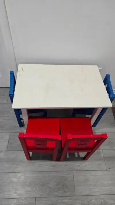Kids table with 4 chairs, View more