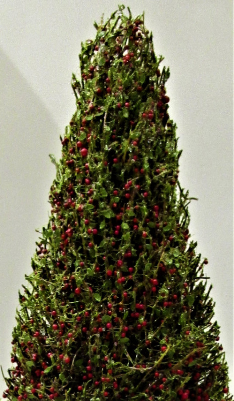 NEW, FAUX EVERGREEN WITH MINI RED BERRIES, IN POT in Other in Hamilton - Image 2