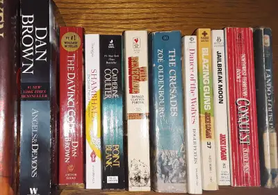 ASSORTED BOOKS_DAN BROWN-COULTER-SHAMBHALA-WESTERN-ETC, View more