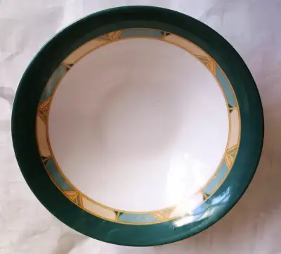VINTAGE MILK GLASS BOWL WITH FLOWER AROUND FRANCE, View more