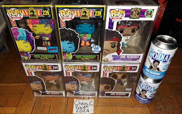 Jimi Hendrix funko pops & sodas $20 to $220 each in Arts & Collectibles in City of Toronto