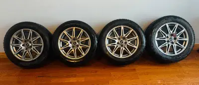 I'm selling a set of used Fast 17-inch rims and tires, perfect for winter driving with a 5x114.3 bol...
