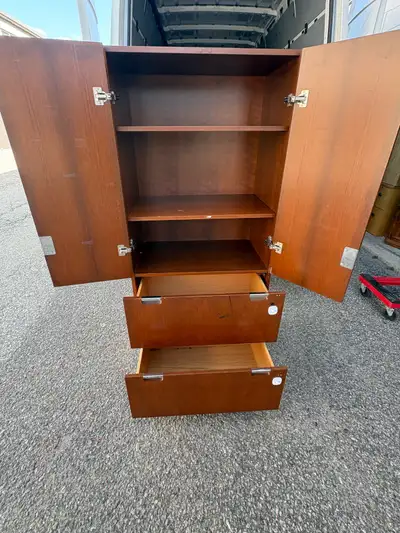 Free delivery used Wooden Cabinet with Shelves and Drawers, View more