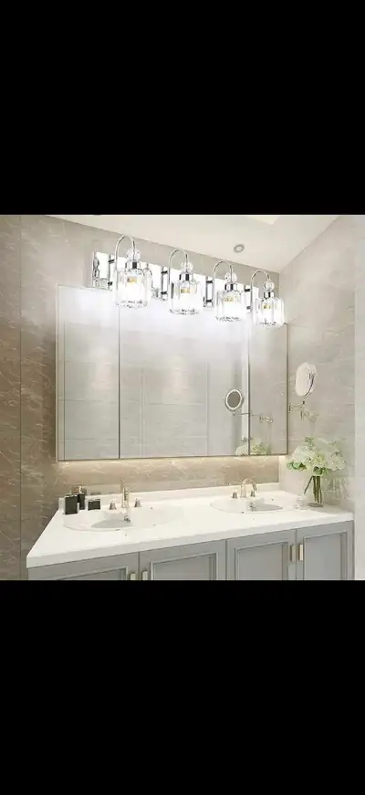 Modern Crystal Vanity Light for Bathroom Crystal Chrome Bathroom, View more