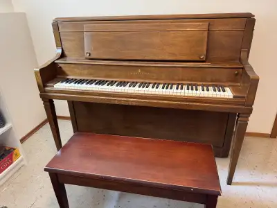 Steinway Model 45 Upright Piano in Mahogany Finish, View more