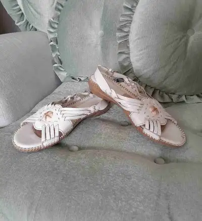 White Leather Sandals, View more