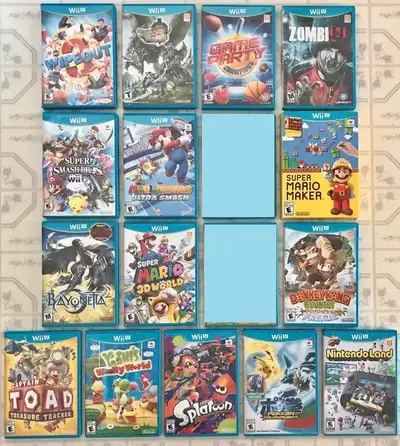 Wii U Games/Items_Smash Bros, Mario Maker, Mario Kart, Splatoon, View more