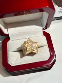 SALE! ⭐️ XL Star Diamond 3D 10kt Gold Ring HEAVY with appraisal