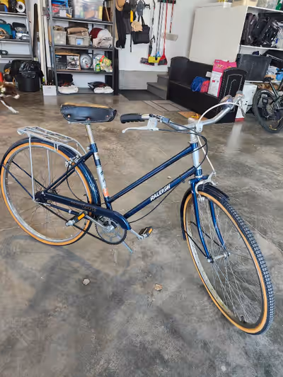 Medium/Large frame. Unsure of exact size. Ladies drop frame with book carrier. I rode this and I'm a...
