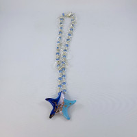 Starfish Necklace Blue Glass Handmade Read