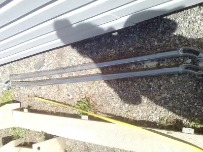 One set of truck box rails 75" long but can be cut for a shorter box. One is bent as shown in pictur...
