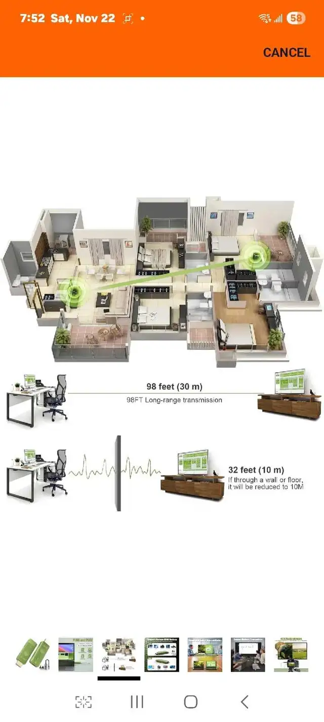 Wireless HDMI Transmitter and Receiver with 4K Adapter Decode, P in Cables & Connectors in Markham / York Region - Image 4