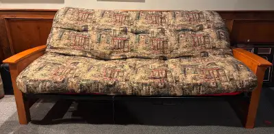 Futon - wooden frame and mattress, View more