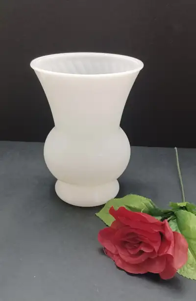 Vintage, milk glass, large vase, View more