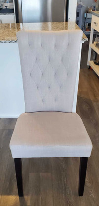 Light Grey Linen High Back Dinette Chairs