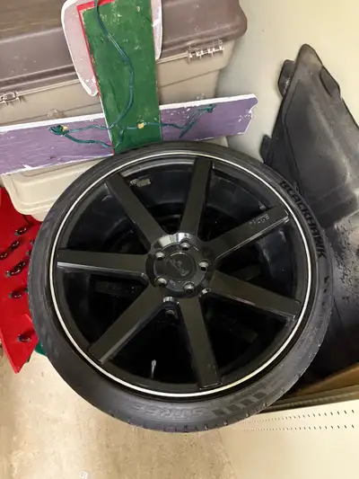 1 year old niche wheels and tires for sale the wheels are 5x 112 bolt pattern they are 20x10, 40 off...