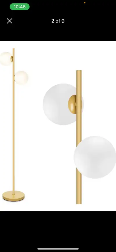 Mid Century Modern 2 Frosted Glass Globe Floor Lamp for Living R, View more