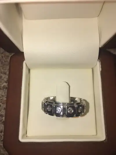 Italian 18K diamond ring for men, View more