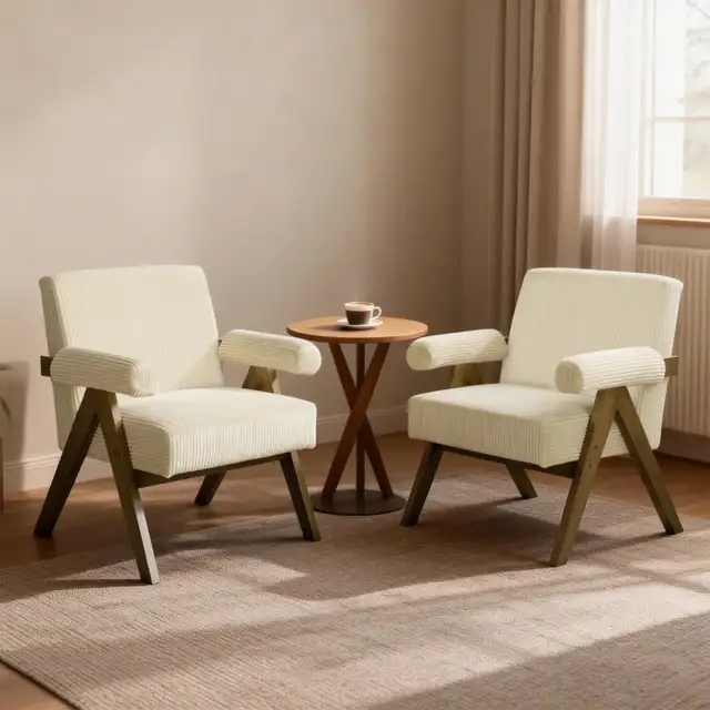 Accent Chair corduroy Armchair with Wide Seat and Soft Padded  in Chairs & Recliners in Markham / York Region - Image 2