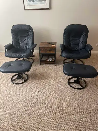 Leather Reclining Chairs with matching foot stool, View more