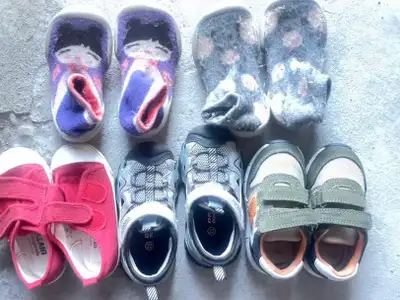 $2 each pair. Perfect for daycare, indoor wear, or outdoor playtime. All shoes have been cleaned and...
