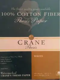 100% Cotton Fiber Watermarked Thesis Paper [500 sheets, 24lb]