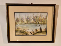 Aquarelle Painting By Artist Lecompte Dated 1995
